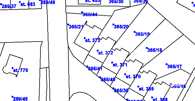 Parcela st. 372 v KÚ Hrádek u Rokycan, Katastrální mapa