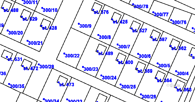 Parcela st. 489 v KÚ Hrádek u Rokycan, Katastrální mapa