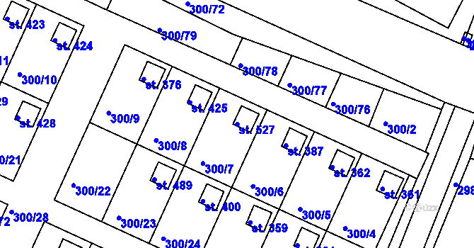Parcela st. 527 v KÚ Hrádek u Rokycan, Katastrální mapa