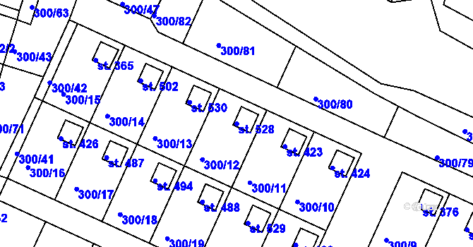Parcela st. 528 v KÚ Hrádek u Rokycan, Katastrální mapa