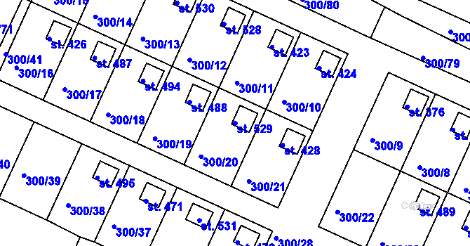 Parcela st. 529 v KÚ Hrádek u Rokycan, Katastrální mapa
