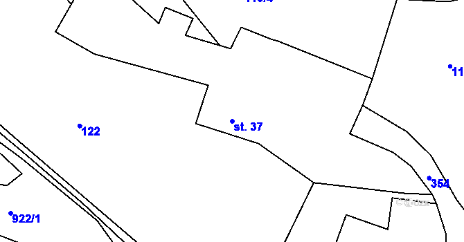 Parcela st. 37 v KÚ Nová Huť, Katastrální mapa