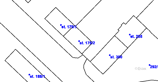 Parcela st. 179/2 v KÚ Nová Huť, Katastrální mapa