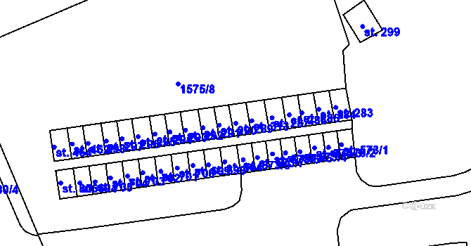 Parcela st. 289 v KÚ Nová Huť, Katastrální mapa