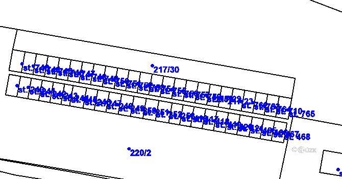 Parcela st. 756 v KÚ Nová Huť, Katastrální mapa