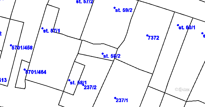 Parcela st. 58/2 v KÚ Hrádek u Znojma, Katastrální mapa