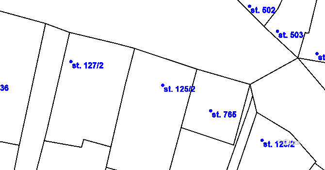 Parcela st. 125/2 v KÚ Hrádek u Znojma, Katastrální mapa