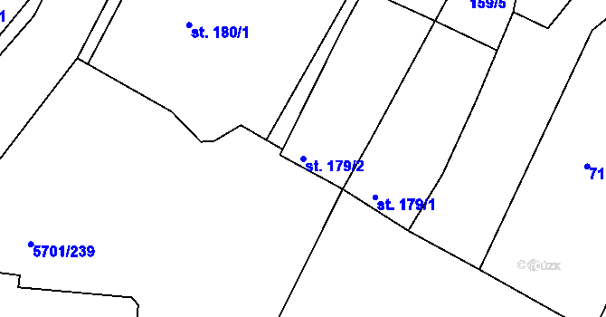 Parcela st. 179/2 v KÚ Hrádek u Znojma, Katastrální mapa