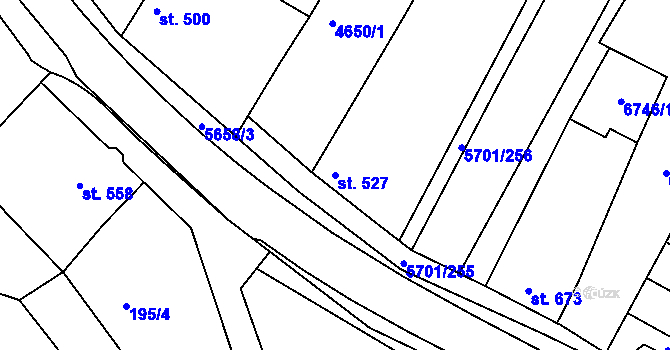 Parcela st. 527 v KÚ Hrádek u Znojma, Katastrální mapa