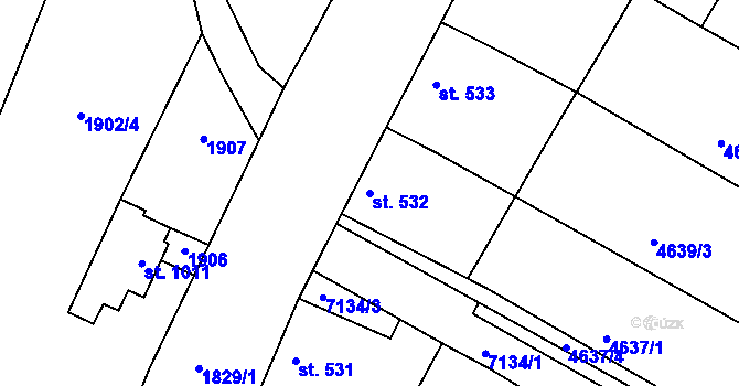 Parcela st. 532 v KÚ Hrádek u Znojma, Katastrální mapa