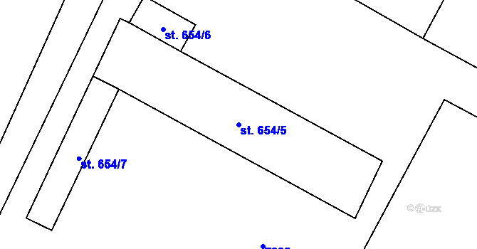 Parcela st. 654/5 v KÚ Hrádek u Znojma, Katastrální mapa