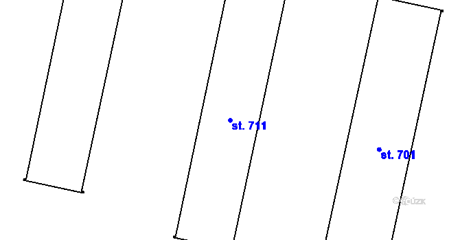 Parcela st. 711 v KÚ Hrádek u Znojma, Katastrální mapa