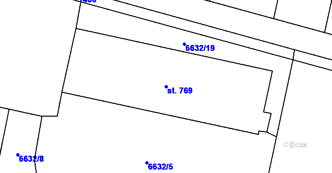 Parcela st. 769 v KÚ Hrádek u Znojma, Katastrální mapa
