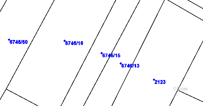 Parcela st. 6746/15 v KÚ Hrádek u Znojma, Katastrální mapa