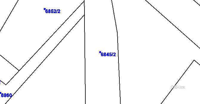Parcela st. 6845/2 v KÚ Hrádek u Znojma, Katastrální mapa