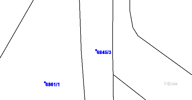 Parcela st. 6845/3 v KÚ Hrádek u Znojma, Katastrální mapa