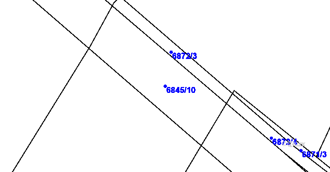 Parcela st. 6845/10 v KÚ Hrádek u Znojma, Katastrální mapa