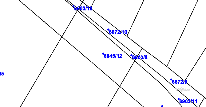 Parcela st. 6845/12 v KÚ Hrádek u Znojma, Katastrální mapa