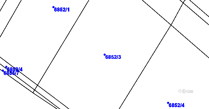 Parcela st. 6852/3 v KÚ Hrádek u Znojma, Katastrální mapa