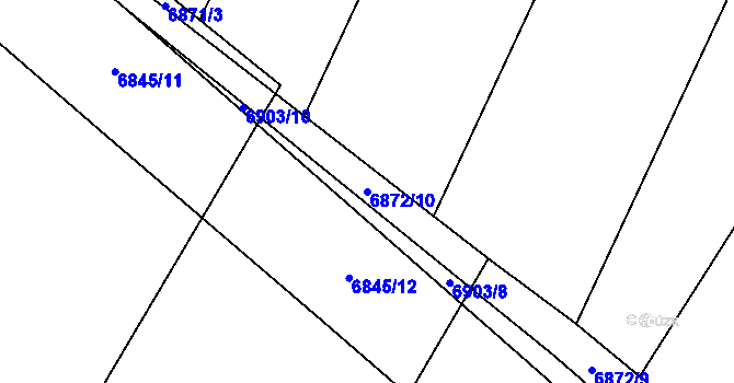 Parcela st. 6872/10 v KÚ Hrádek u Znojma, Katastrální mapa