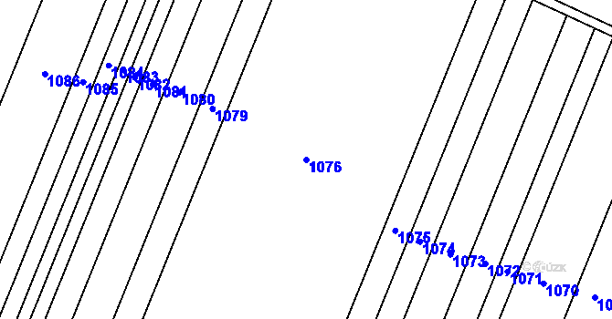 Parcela st. 1076 v KÚ Hrádek u Znojma, Katastrální mapa