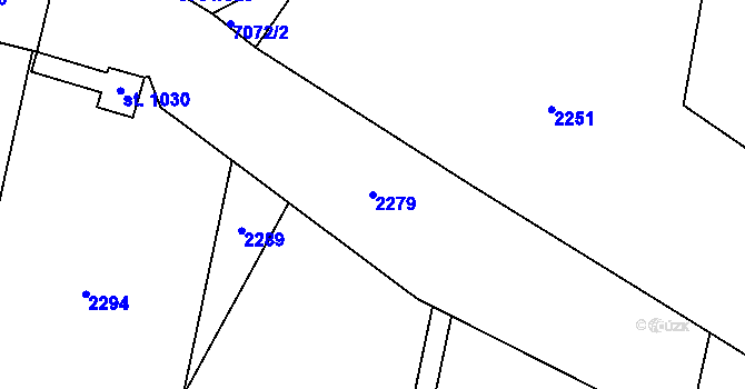 Parcela st. 2279 v KÚ Hrádek u Znojma, Katastrální mapa
