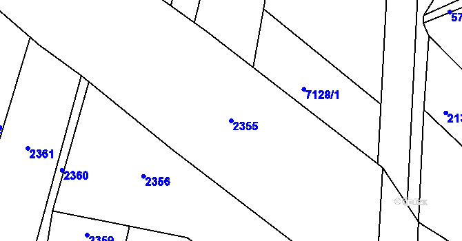 Parcela st. 2355 v KÚ Hrádek u Znojma, Katastrální mapa