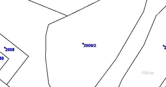 Parcela st. 2009/2 v KÚ Hrádek u Znojma, Katastrální mapa