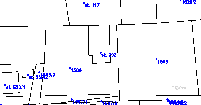 Parcela st. 292 v KÚ Hrádek, Katastrální mapa