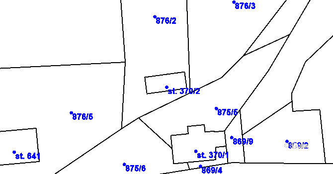 Parcela st. 370/2 v KÚ Hrádek, Katastrální mapa
