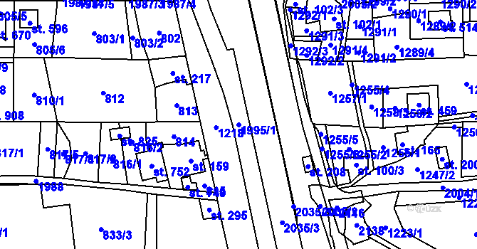 Parcela st. 1995/1 v KÚ Hrádek, Katastrální mapa