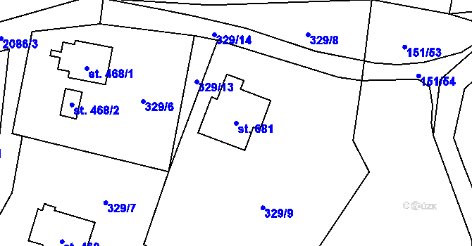 Parcela st. 681 v KÚ Hrádek, Katastrální mapa