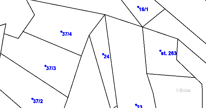 Parcela st. 24 v KÚ Hrádek, Katastrální mapa