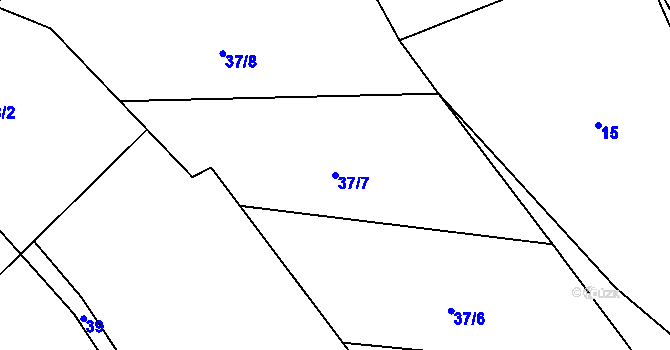 Parcela st. 37/7 v KÚ Hrádek, Katastrální mapa