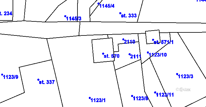 Parcela st. 570 v KÚ Hrádek, Katastrální mapa