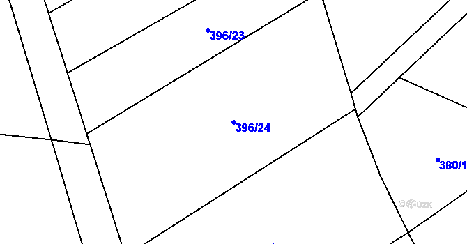 Parcela st. 396/24 v KÚ Hrádek, Katastrální mapa