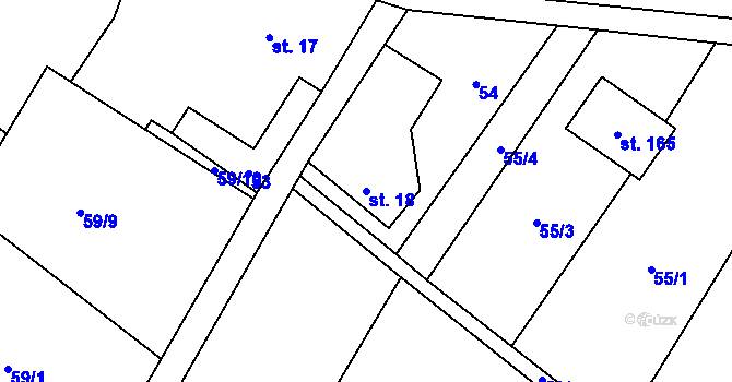 Parcela st. 18 v KÚ Dolní Sedlo, Katastrální mapa