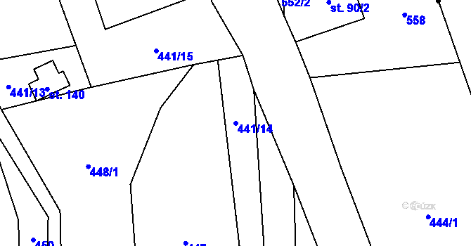 Parcela st. 441/14 v KÚ Dolní Sedlo, Katastrální mapa