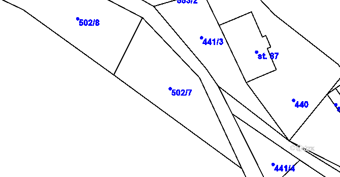 Parcela st. 502/7 v KÚ Dolní Sedlo, Katastrální mapa