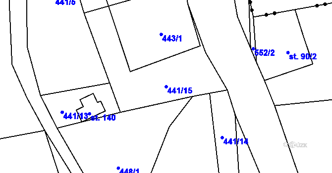 Parcela st. 441/15 v KÚ Dolní Sedlo, Katastrální mapa