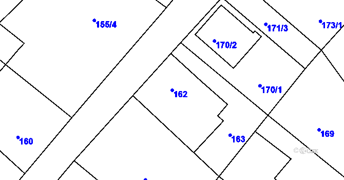 Parcela st. 162 v KÚ Donín u Hrádku nad Nisou, Katastrální mapa