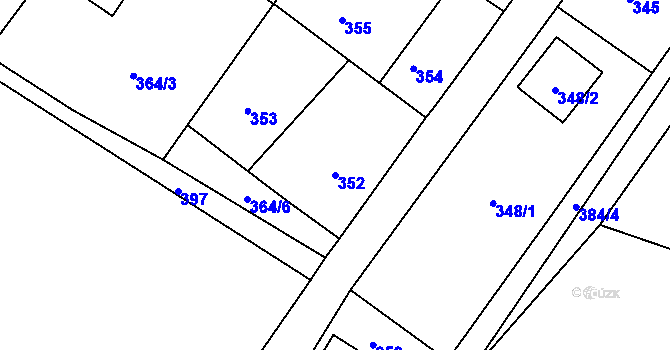 Parcela st. 352 v KÚ Donín u Hrádku nad Nisou, Katastrální mapa