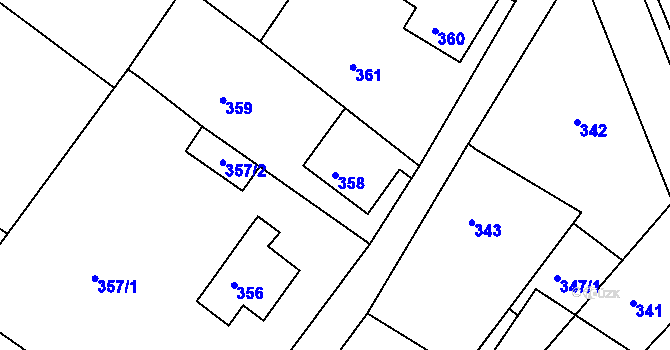 Parcela st. 358 v KÚ Donín u Hrádku nad Nisou, Katastrální mapa