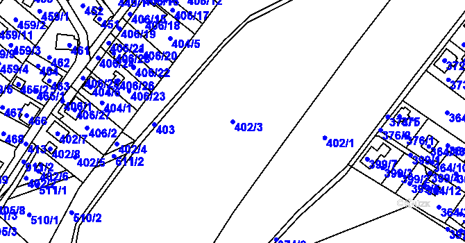 Parcela st. 402/3 v KÚ Donín u Hrádku nad Nisou, Katastrální mapa