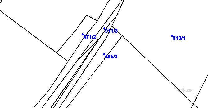 Parcela st. 405/3 v KÚ Donín u Hrádku nad Nisou, Katastrální mapa