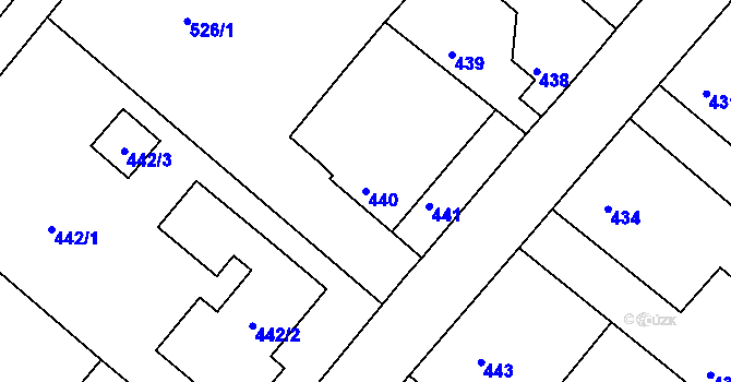 Parcela st. 440 v KÚ Donín u Hrádku nad Nisou, Katastrální mapa