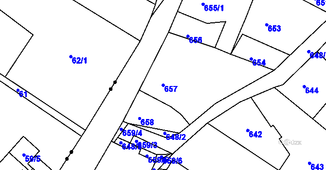 Parcela st. 657 v KÚ Donín u Hrádku nad Nisou, Katastrální mapa