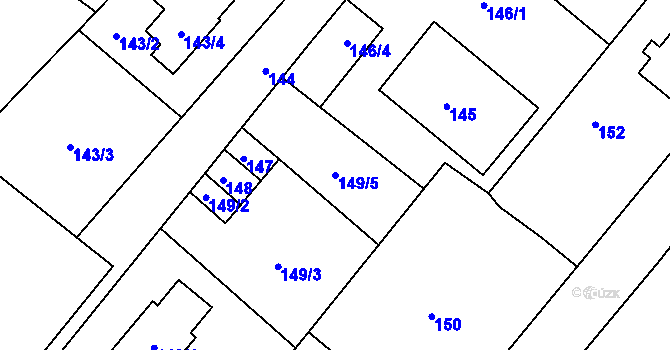Parcela st. 149/5 v KÚ Donín u Hrádku nad Nisou, Katastrální mapa