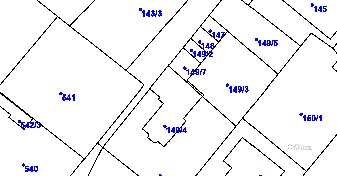 Parcela st. 149/6 v KÚ Donín u Hrádku nad Nisou, Katastrální mapa
