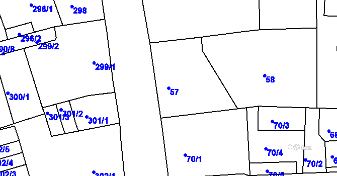 Parcela st. 57 v KÚ Hrádek nad Nisou, Katastrální mapa